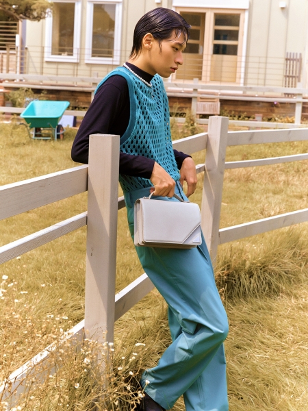[리퍼브] Mago Unisex Satchel Cross Bag (Dove Grey)