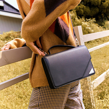 Mago Unisex Satchel Cross Bag (Jade Black) | 비비와이비