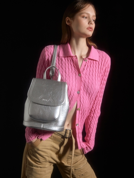 BEI Chain Small Backpack (Silver)