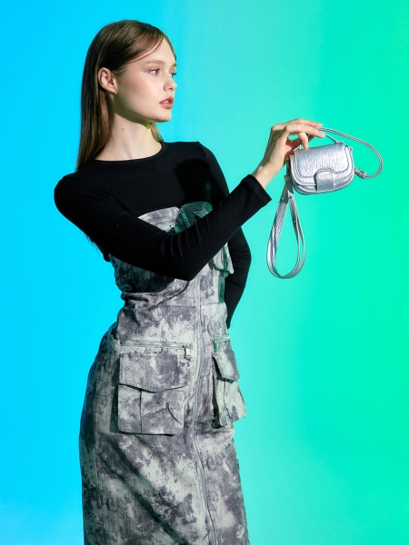 BEI Saddle Micro Mini Bag (Silver)