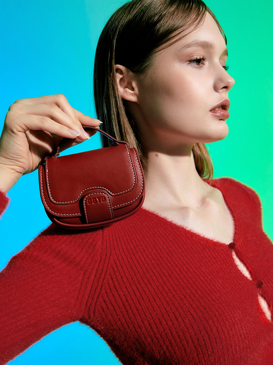 BEI Saddle Micro Mini Bag (Deep Red)