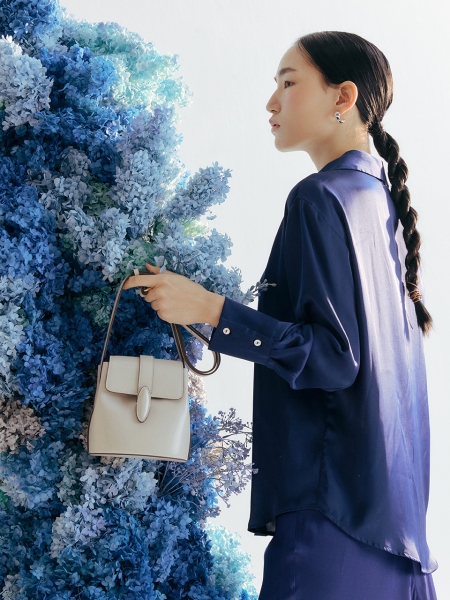 Ecor Mini Cross Bucket Bag (Ivory)