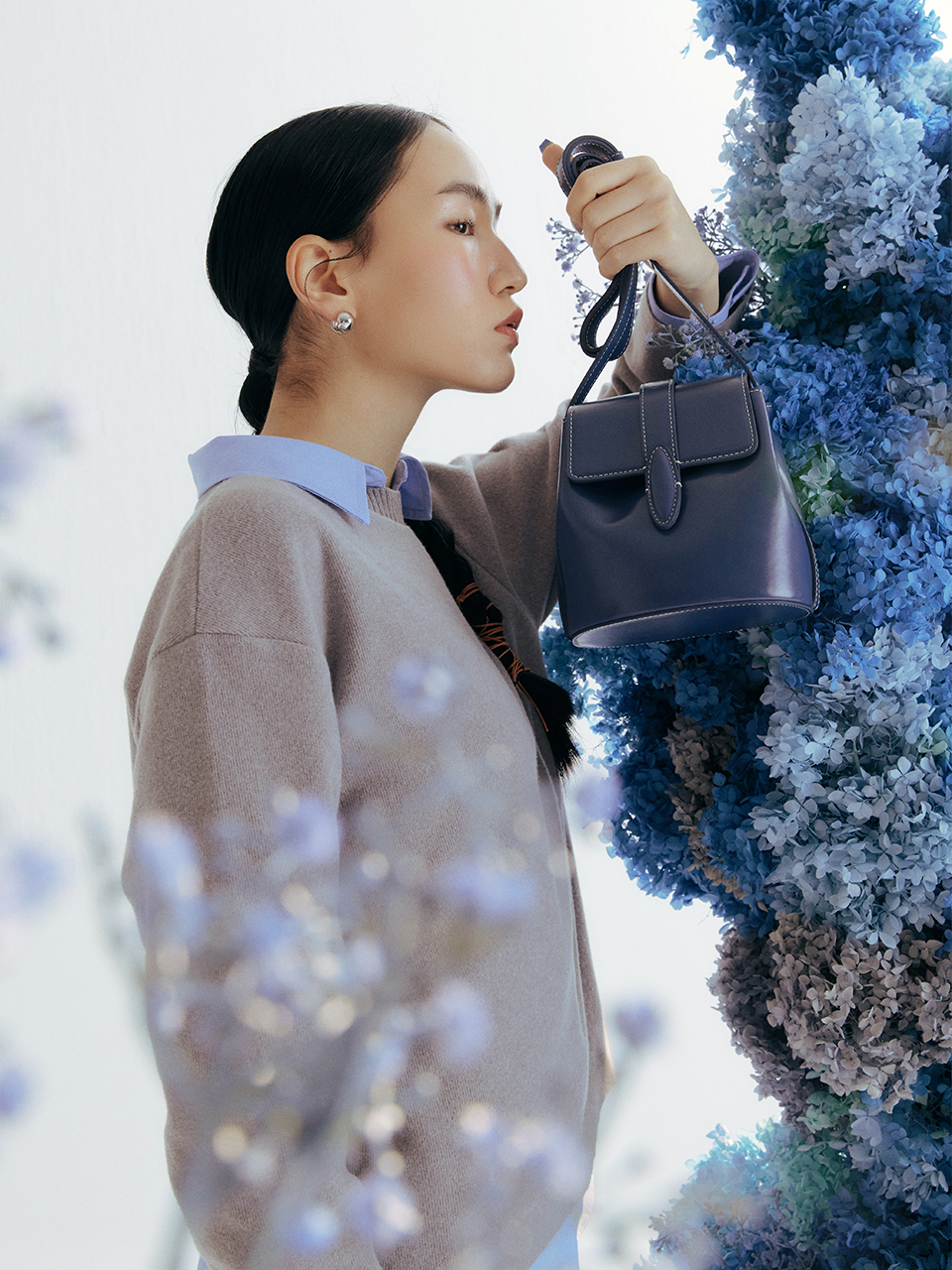 Ecor Mini Cross Bucket Bag (Blue)