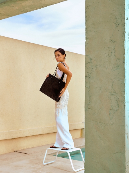 CARBONE Nylon Tote Bag (Crinkled Black)