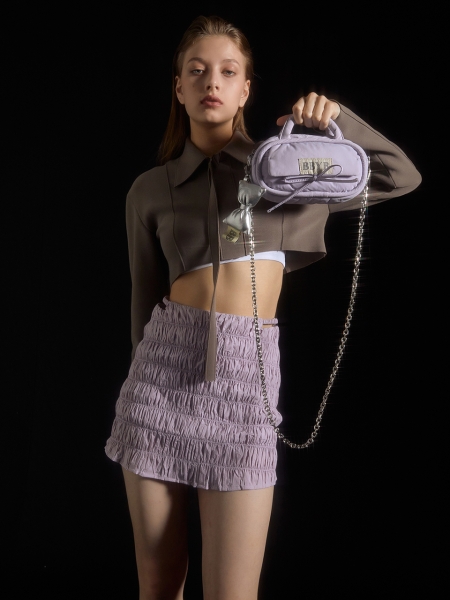 FOFO Padding Chain Cross Bag (Violet) + Charm