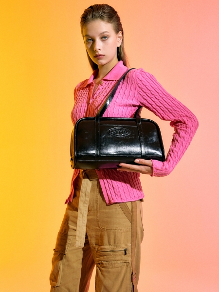 Lire Medium Shoulder Bag (Black)