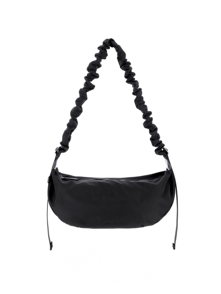 Noi Ruffle Medium Shoulder Bag (Black)