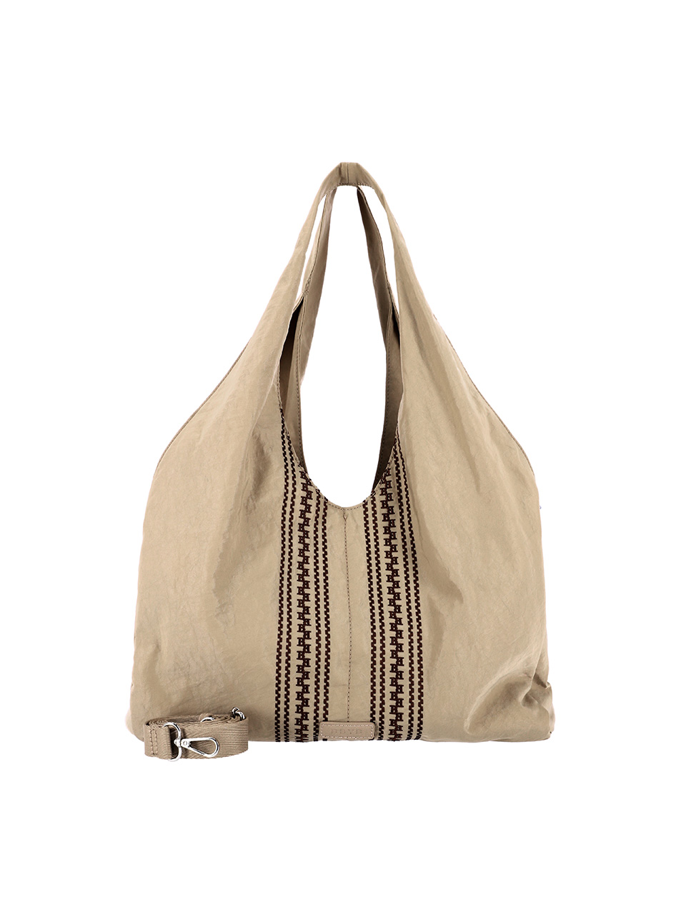 MERIDIEN Nylon Shoulder Bag (Beige)