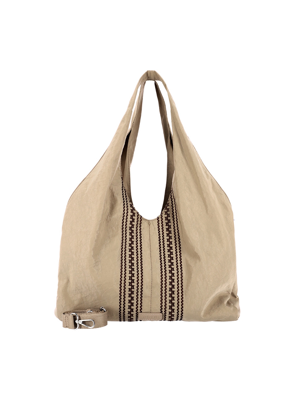 MERIDIEN Nylon Shoulder Bag (Beige)