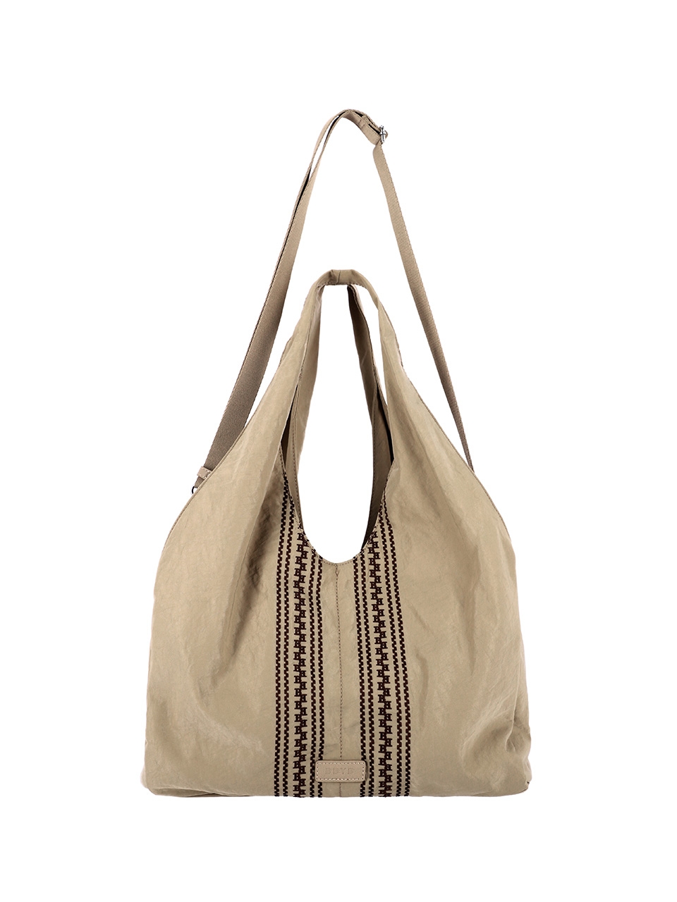 MERIDIEN Nylon Shoulder Bag (Beige)