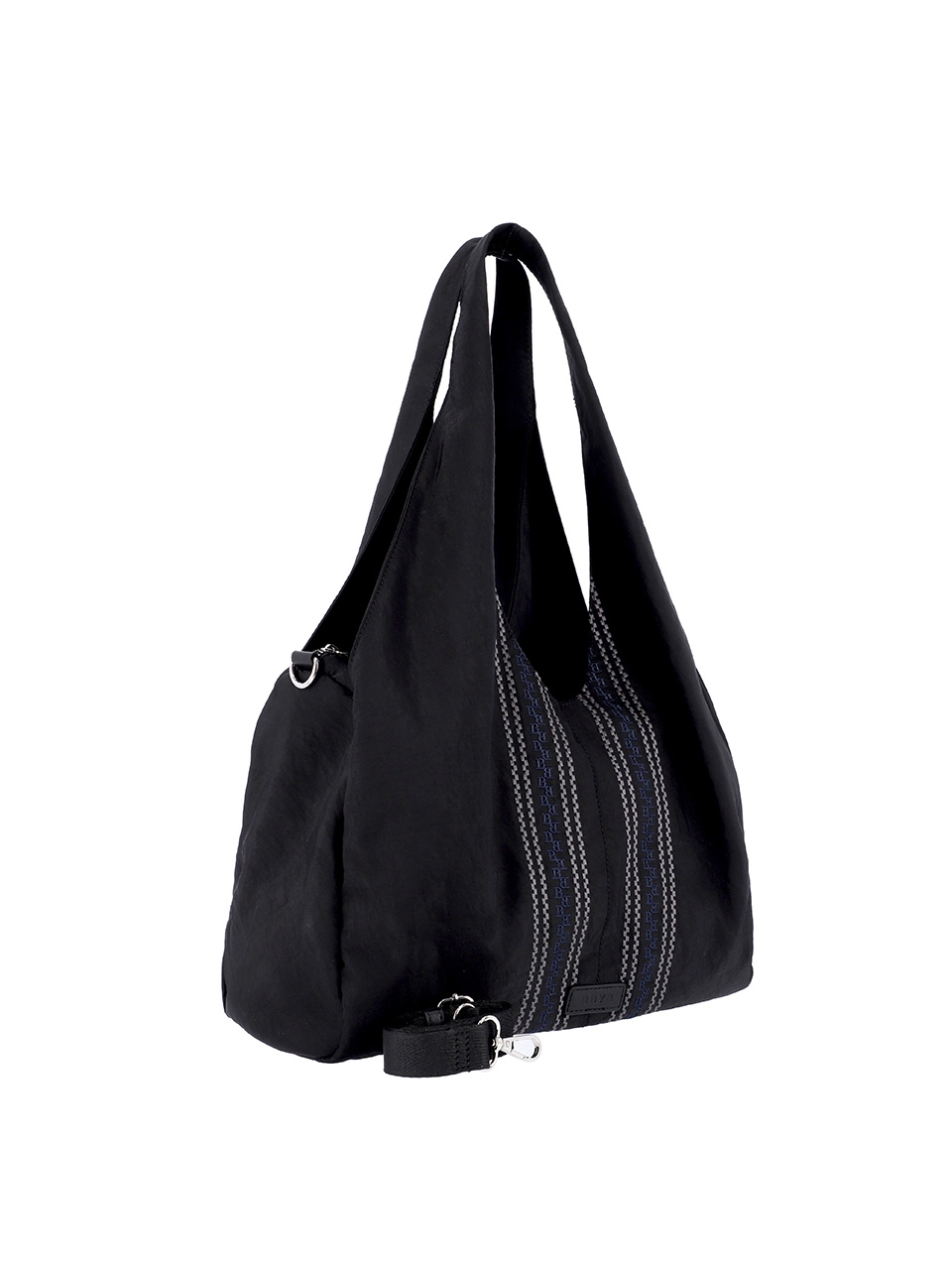 MERIDIEN Nylon Shoulder Bag (Black)