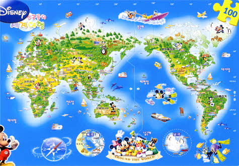 100피스 직소퍼즐 디즈니 미키마우스 세계여행 큰조각 토이앤퍼즐 TPD100-03