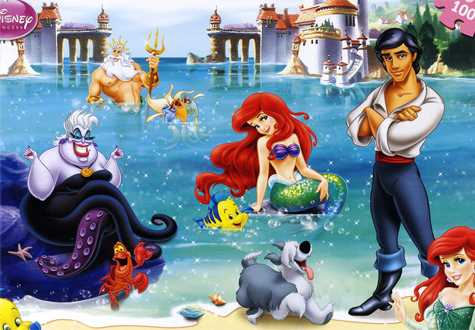 100피스 직소퍼즐 디즈니 인어공주 마녀와 아리엘 큰조각 토이앤퍼즐 TPD100-13 -단종-