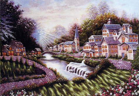 1000피스 직소퍼즐 햇살진 마을 피크 PE1012