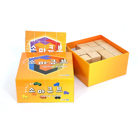 학습교육퍼즐 원목소마큐브와 소책자 수학교구 퍼즐리아