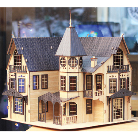 3D입체퍼즐 Fantasy Mansion Black Big Size 건축물 목재모형 퍼즐갤러리