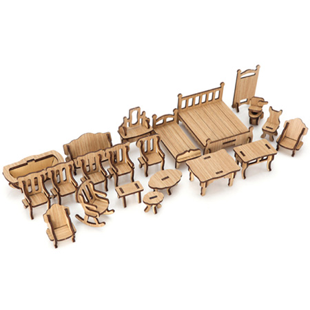 3D입체퍼즐 미니어처 가구 SET 1 목재모형 퍼즐갤러리
