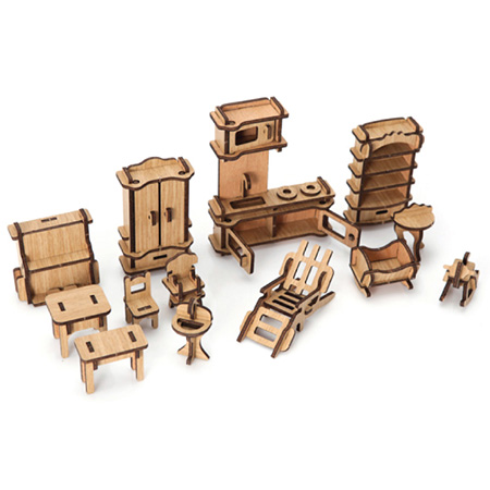 3D입체퍼즐 미니어처 가구 SET 2 목재모형 퍼즐갤러리