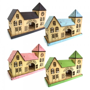 3D입체퍼즐 미니빌리지 A5 기차역 건축물 목재모형 퍼즐갤러리