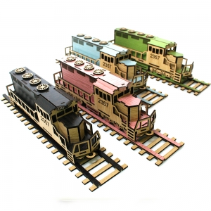 3D입체퍼즐 미니빌리지 A6 디젤기관차 기차 목재모형 퍼즐갤러리