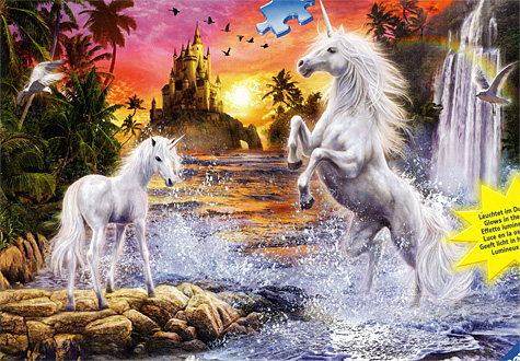 500피스 직소퍼즐 아름다운 유니콘 야광 라벤스브루거