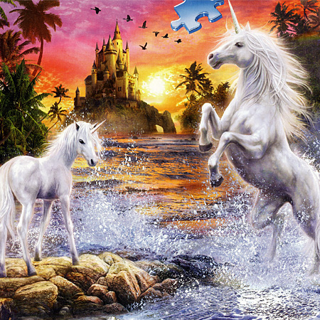 500피스 직소퍼즐 아름다운 유니콘 야광 라벤스브루거