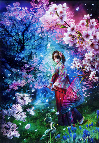 300피스 직소퍼즐 슈 미조구치 벚꽃소녀 애플원