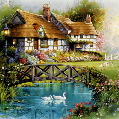 1000피스 직소퍼즐 아름다운 백조 별장 애플원