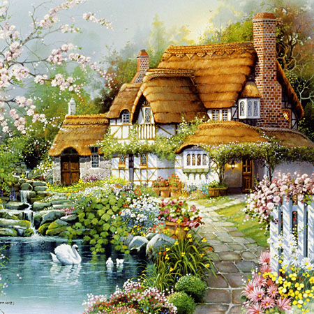 1000피스 직소퍼즐 시냇물이 흐르는 별장 애플원 AO1000-773