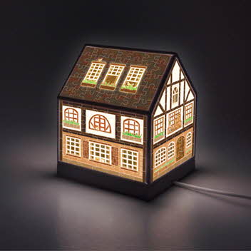 208피스 직소퍼즐 나무집 별장 LED 미니조각 플라스틱 핀투