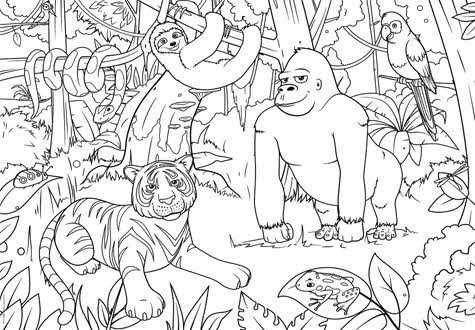 100피스 직소퍼즐 정글의 동물들 색칠 큰조각 유로그래픽스 -단종-