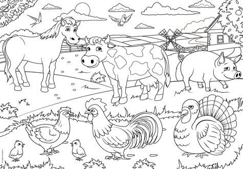 100피스 직소퍼즐 농장의 동물들 색칠 큰조각 유로그래픽스 -단종-