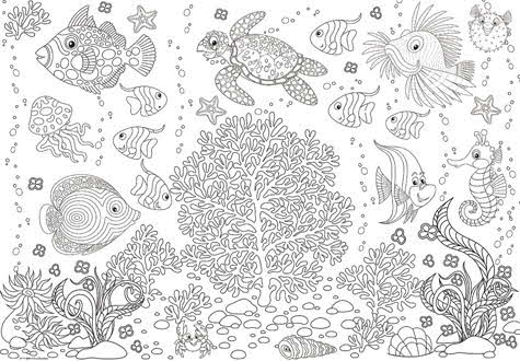 100피스 직소퍼즐 바다의 동물들 색칠 큰조각 유로그래픽스 -단종-