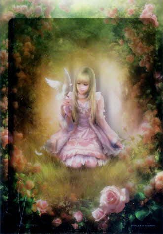 108피스 직소퍼즐 슈 미조구치 분홍장미 소녀 크리스탈 야노망