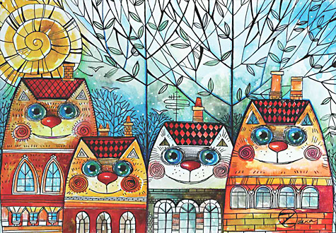 500피스 직소퍼즐 고양이 시티 페레