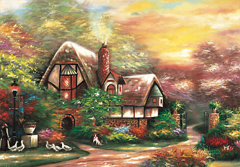 1000피스 직소퍼즐 붉은 노을이 아름다운 농가 퍼즐코리아 PK1000-3103