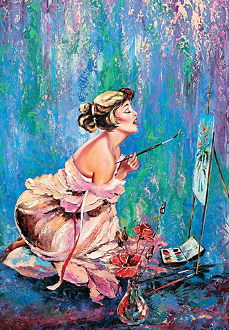 1000피스 직소퍼즐 그림 그리는 여인 퍼즐코리아 PK1000-3148