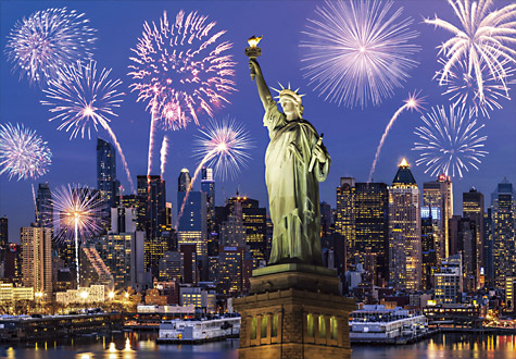 1000피스 직소퍼즐 자유의 여신상과 맨해튼의 불꽃놀이 야광 퍼즐코리아 PK1000-L3903