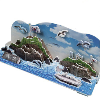 3D입체퍼즐 우리의 영토 독도 우드락모형 크래커플러스