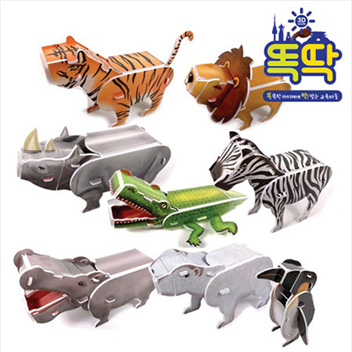 3D입체퍼즐 동물의 왕국 동물시리즈8종 우드락모형 크래커플러스
