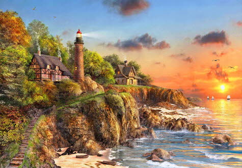 500피스 직소퍼즐 노을이 지는 바닷가 등대 썬앤트리 HP510