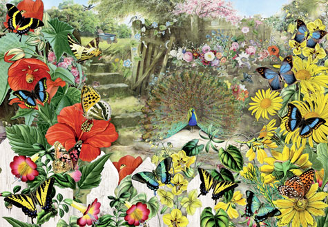 1000피스 직소퍼즐 정원의 공작새 페레 PR1084