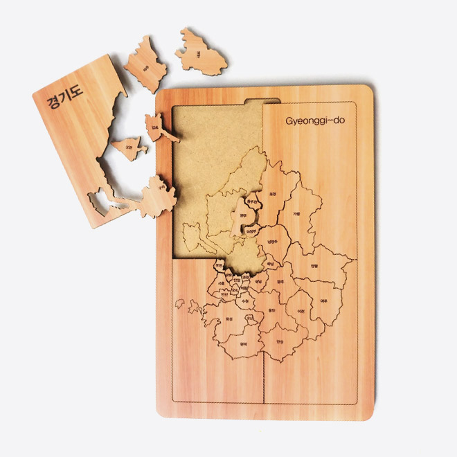 목재 경기도 지도 판퍼즐 교육용
