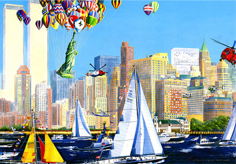 1000피스 직소퍼즐 맨하탄의 평화로운 풍경 야광 비버리 -단종-