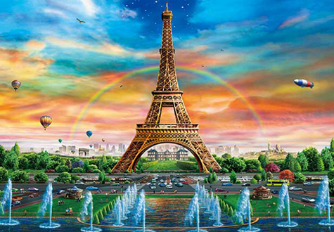 1000피스 직소퍼즐 무지가 피어오른 샹드 마르스 공원 애플원 AO1000-821