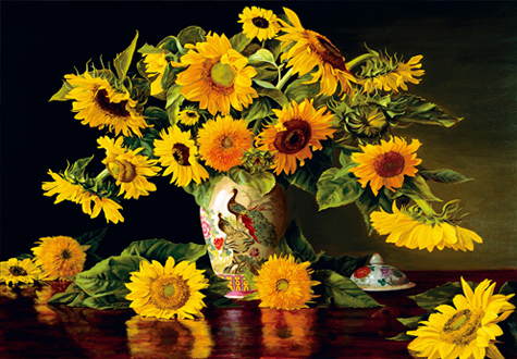 1000피스 직소퍼즐 해바라기 화병 퍼즐사랑 PS1001