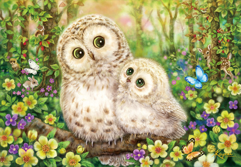 1000피스 직소퍼즐 평화로운 부엉이 숲 비버리 BE31-494