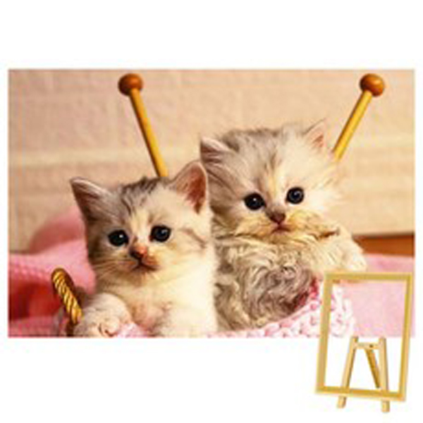 150피스 플라스틱 직소퍼즐 고양이 자매 + 이젤 초미니조각 핀투 -단종-