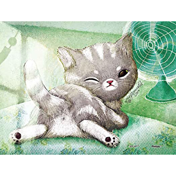 150피스 플라스틱 직소퍼즐 고양이 엉덩이 + 이젤 초미니조각 핀투 -단종-