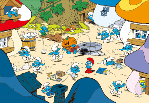 100피스 직소퍼즐 개구쟁이 스머프 할로윈 큰조각 알록 AL5204